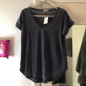Dark blue v neck top